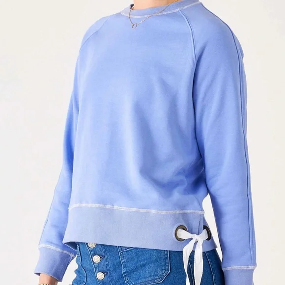 NWT Mersea Frenchie Tie Side Crewneck. SIZE Small. In Periwinkle - Picture 2 of 7